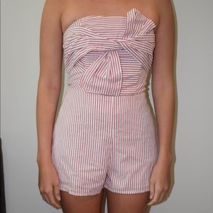 boutique (dejavu) stripe romper red